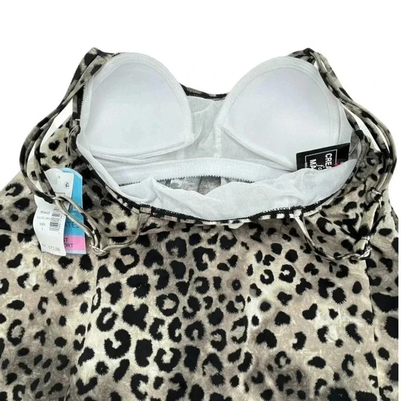 Swim Solutions Cheetah Print Bust Support Tankini Swim Top Size 8 - Picture 6 of 8